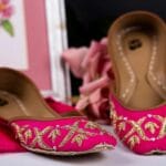 Pink Khussa With Golden Embroidery For Her-2145