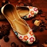 2155 White Embroidered Khussa for women
