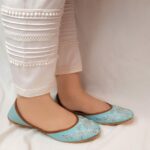 Sky Blue Embellished Khussa