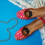 Pink khussa With Multi Leaves-2328