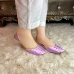 Lilac Sequins Khussa By Snf