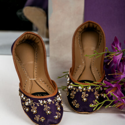 Purple embroidered khussa