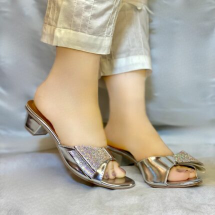 silver heels for her