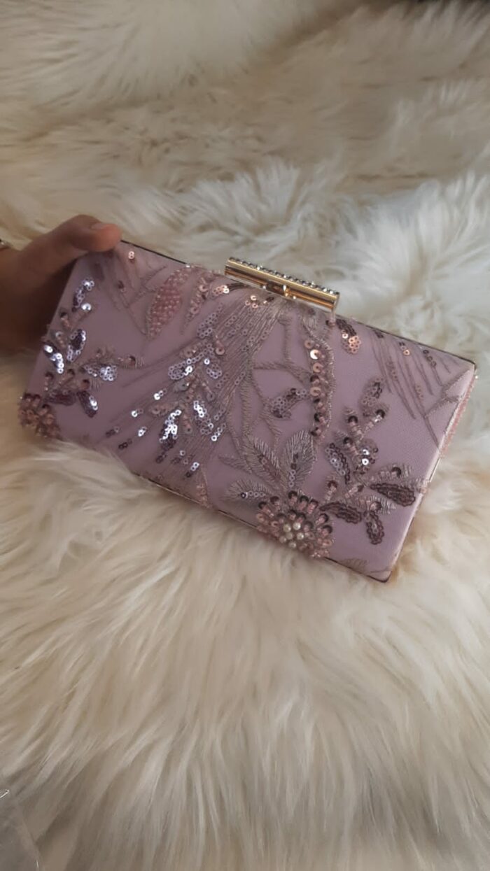 pink clutch by snf