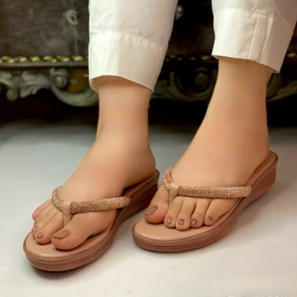 Comfy Fancy Flats In Peach