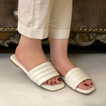 White Comfy Slippers For Her
