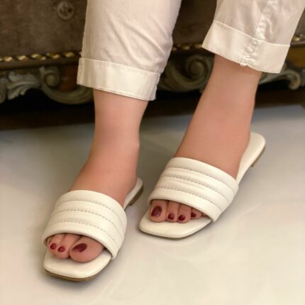 White Comfy Slippers For Her