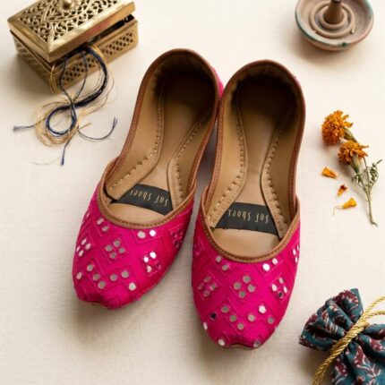 mirror pink khussa for her