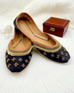 Black embroidered khussa by SNF