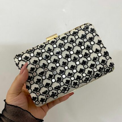 mirror hand work clutch for her