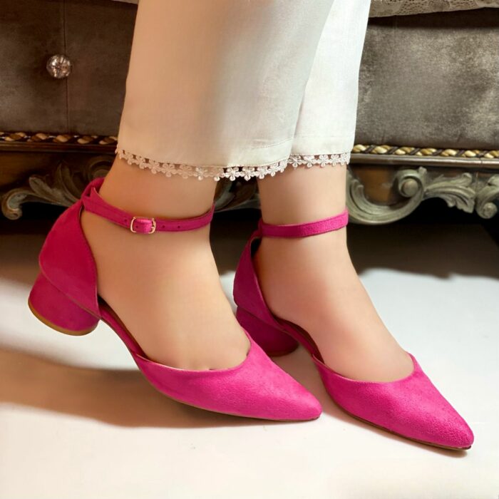 Pink Ankle Strap Pumps For Her