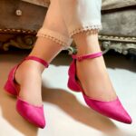 Pink Ankle Strap Pumps For Her