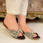 Black Flats With White Pearls