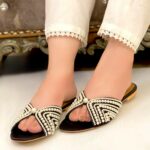 Black Flats With White Pearls