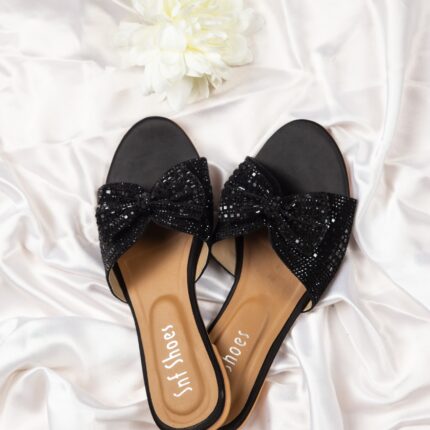 Black Bow Flats For Her