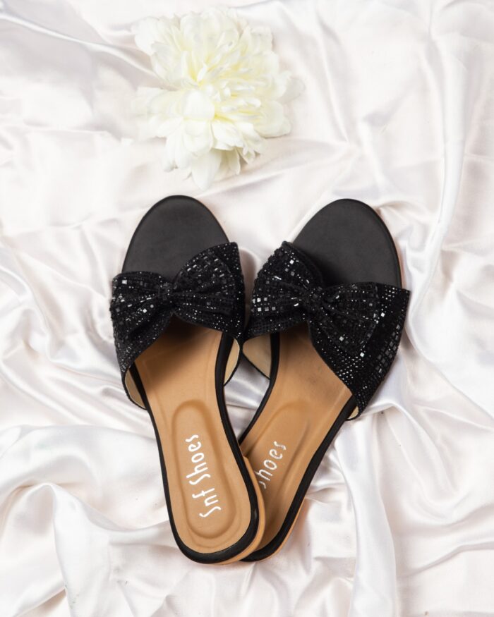 Black Bow Flats For Her