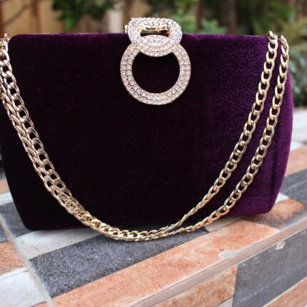 Purple Valvet Clutch For Her