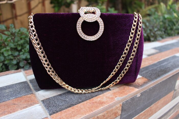 Purple Valvet Clutch For Her