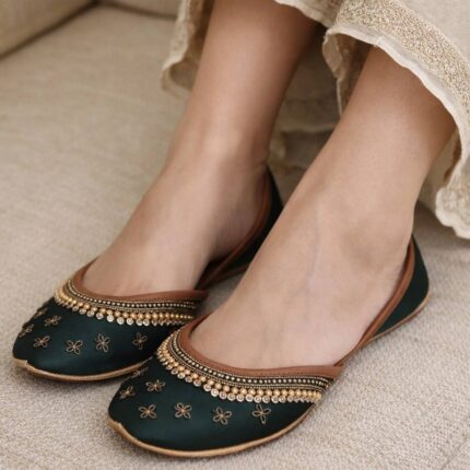 Regal Radiance Green Khussa-2261