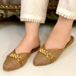 Brown Mules With Golden Buckle