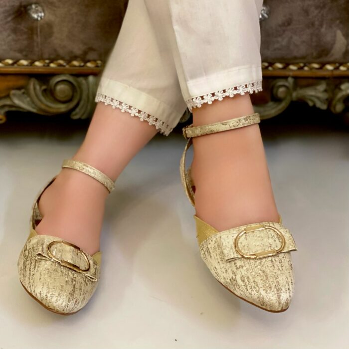 Gold pumps for women