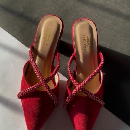 Maroon Pumps In Block Heel