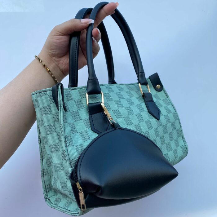 Sea Green Bag For Her With Pouch