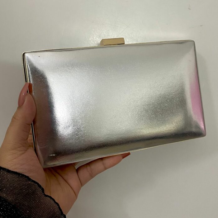 Plain Silver Clutch For Her