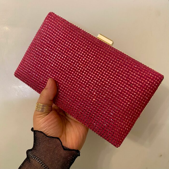 pink shining clutch for her