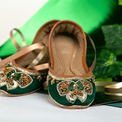 Butterfly Khussa In Green