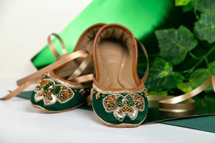 Butterfly Khussa In Green