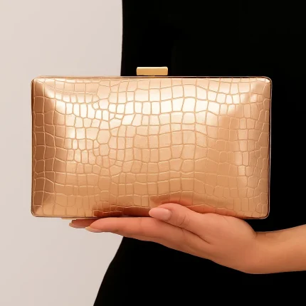 The Crocodile Peach Clutch For Her