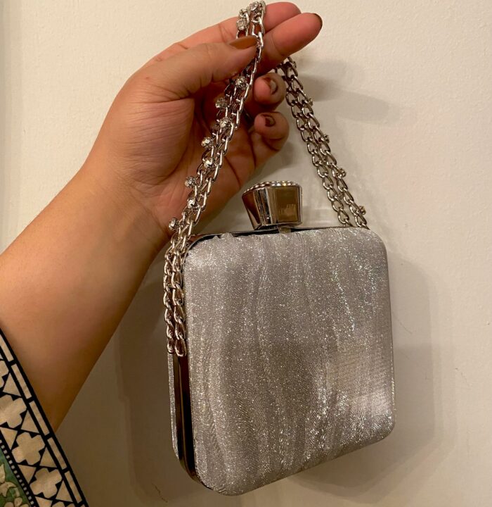 Silver Clutch For Her-Cl-124