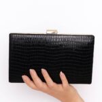 The Crocodile Black Clutch For Her
