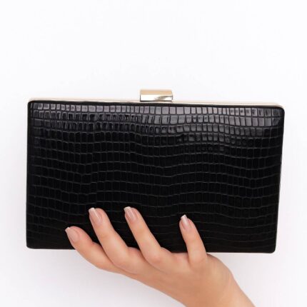 The Crocodile Black Clutch For Her