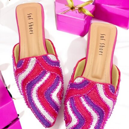 Pink Multi Mules For Her-3400