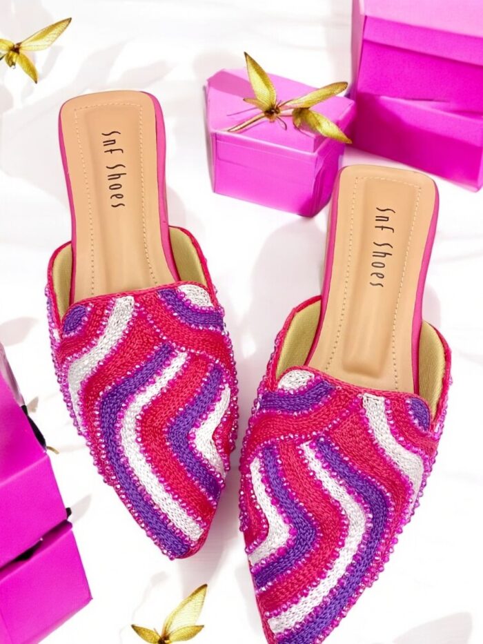 Pink Multi Mules For Her-3400