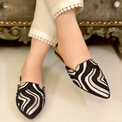 Black white mules