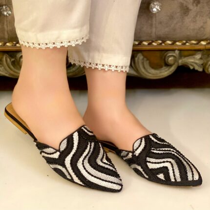 Black white mules