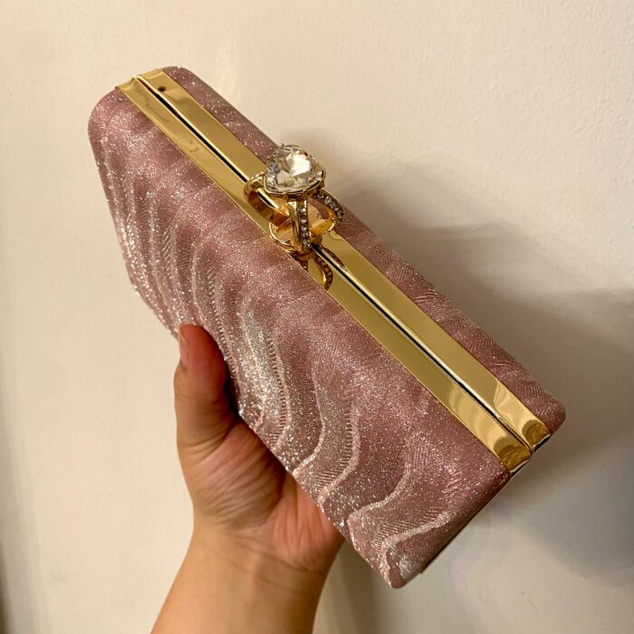 Shimmery Peach Clutch For Her