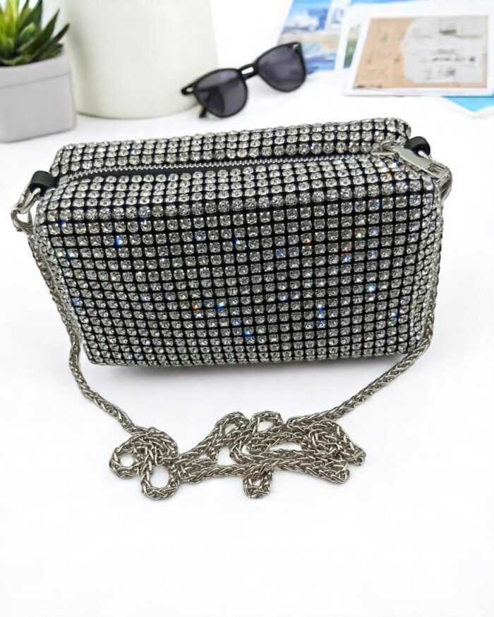Bridal Clutch For Her In silver