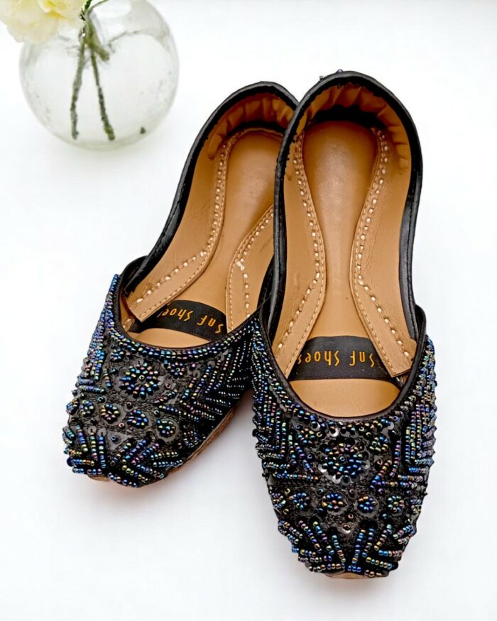 Traditional black khussa by SNF
