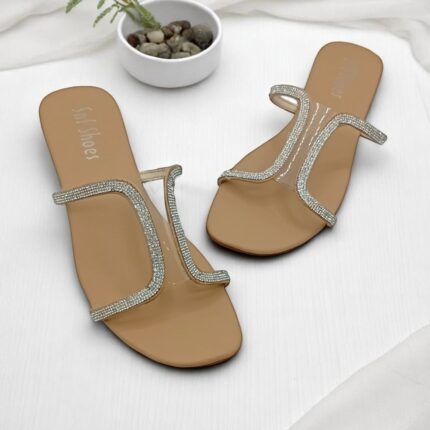 Beige Flats For Her