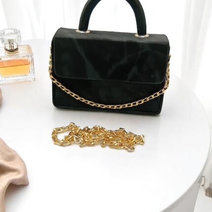 The Classic Top-Handle Chain Bag In Black