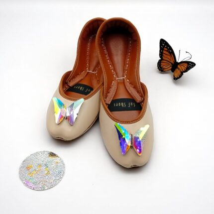 Enchanted Butterfly Khuss In Beige