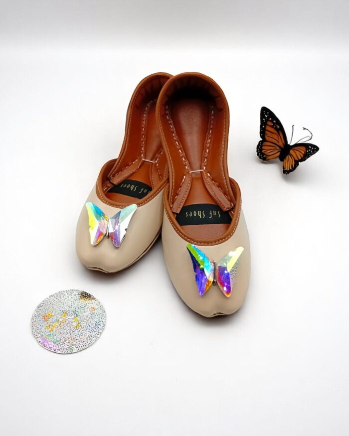 Enchanted Butterfly Khuss In Beige