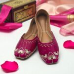 Pink leather khussa - 2470