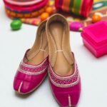Pink leather khussa – 2469