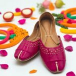 Pink leather khussa - 2468