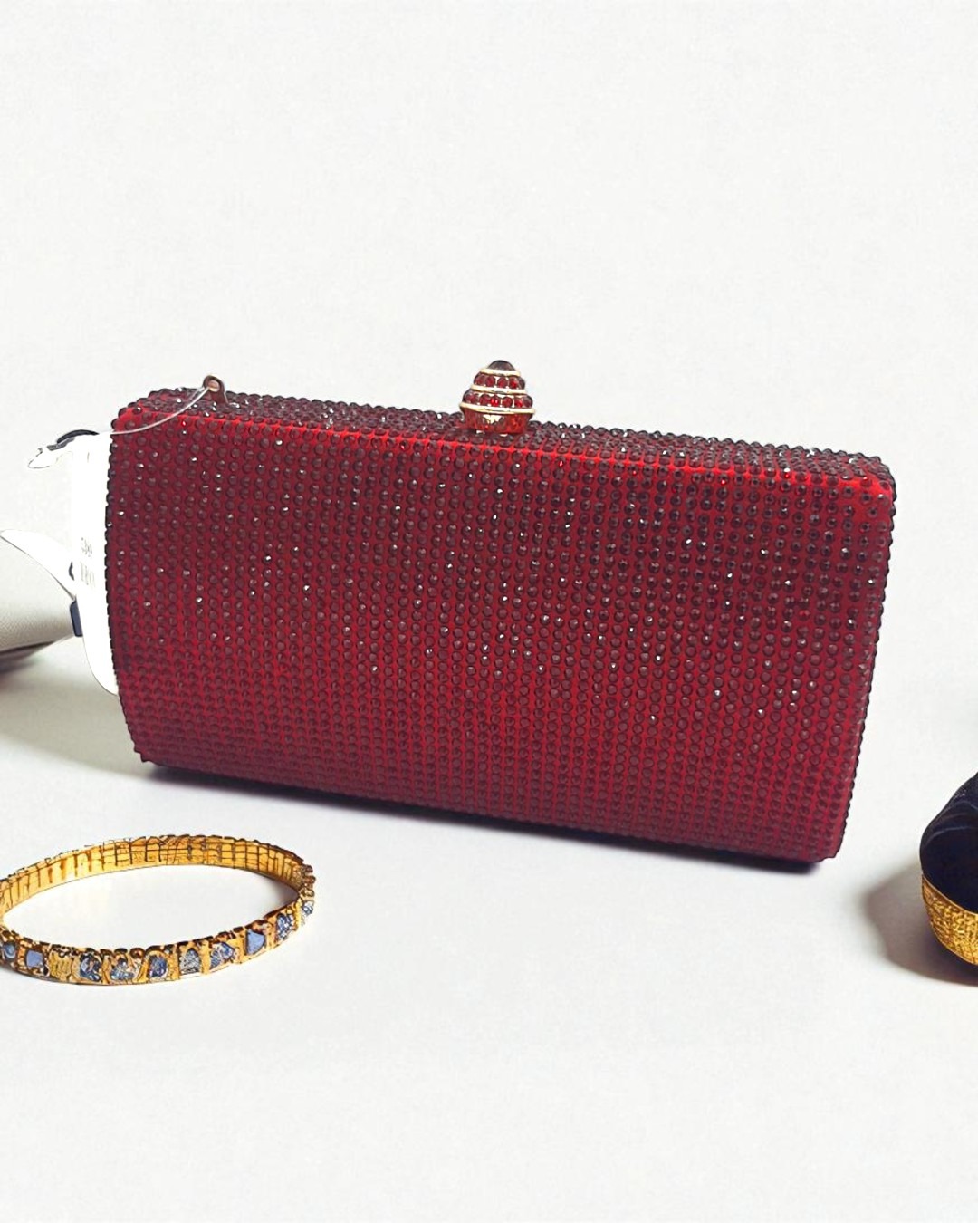 Crimson Crystal Clutch In Red Crimson Crystal Clutch In Red